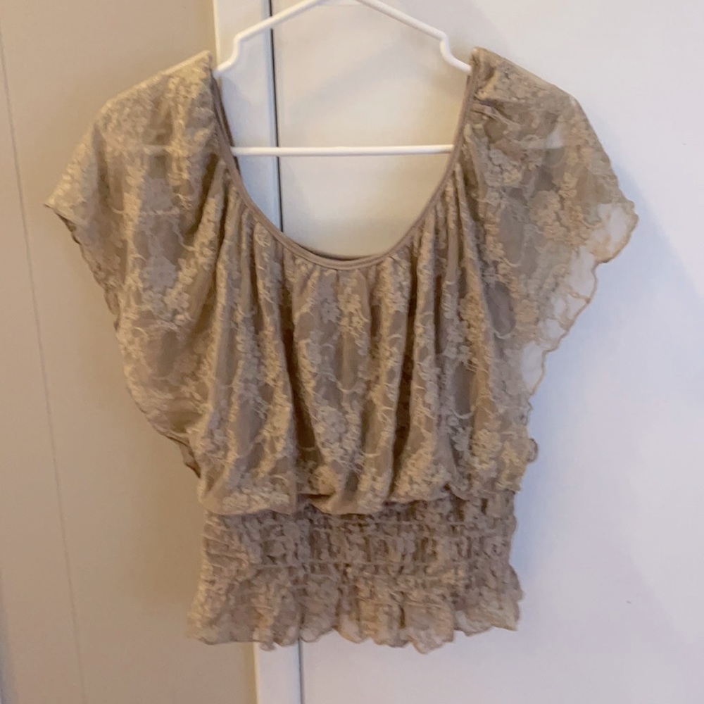 Elegant Sheer Tan Top